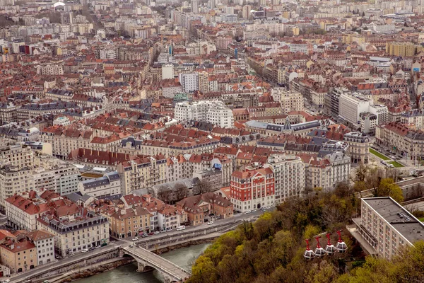 Ciudad Grenoble vista panorámica desde la Bastilla Francia Europa — Foto de Stock