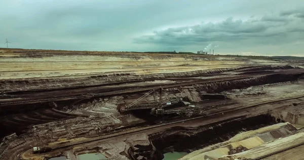 Пейзаж добычи угля на Сансет Инден Германия RWE Haevy Power In — стоковое фото