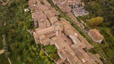 Ortaçağ şehri Colle di Val d 'Elsa Tuscany Ita' nın hava manzarası