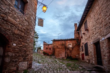 Ortaçağ Köyü Rocca d 'Orcia Tuscvany İtalya 