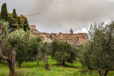 Toskana Ortaçağ Köyü Rocca d 'Orcia Toskana İtalya 