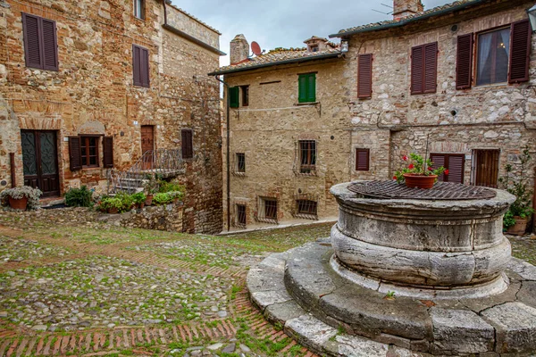 Borgo medievale toscano Rocca d'Orcia Toscana Italia — Foto Stock
