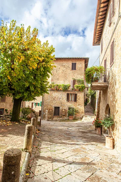 Tuscan中世纪村庄Monticchiello Tuscany意大利 — 图库照片
