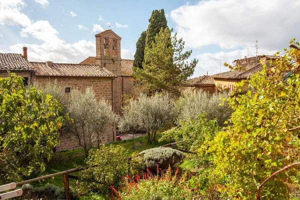 Paisagem do campo da Toscana em Monticchiello Itália — Fotografia de Stock