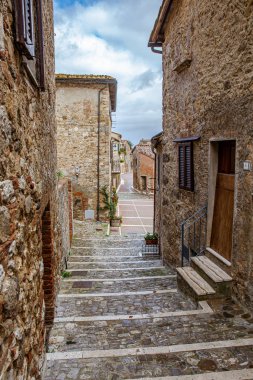 Toskana Ortaçağ Köyü Rocca d 'Orcia Toskana İtalya 