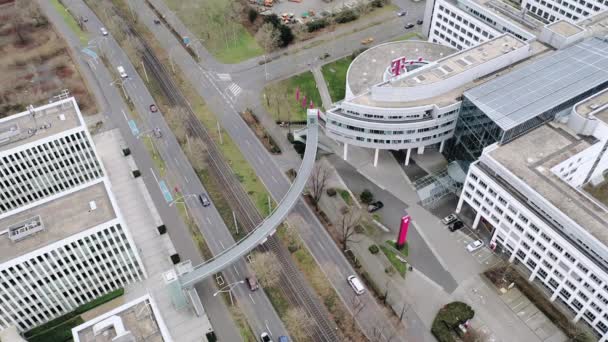 Almanya Bonn Şubat 2020 Deutsche Telekom Telekomünikasyon Şirketi Genel Merkezi — Stok video