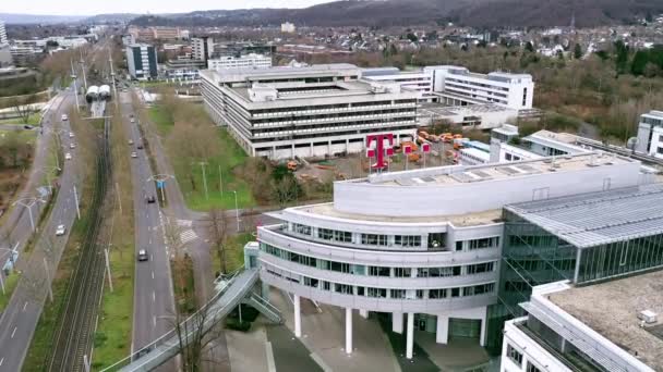 Alemania Bonn Feb 2020 Edificio Sede Empresa Deutsche Telekom Telecommunications — Vídeos de Stock