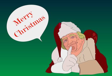 Aralık, 2016. Bizi Başkan Donald Trump komik Noel portre. El-çizim tebrik kartı vektör karikatür karikatür. Neşeli selamlar.