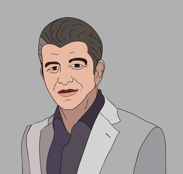 Июнь 2017: Векторный портрет предпринимателя Тависа Каланика. Основатель Uber . — стоковый вектор