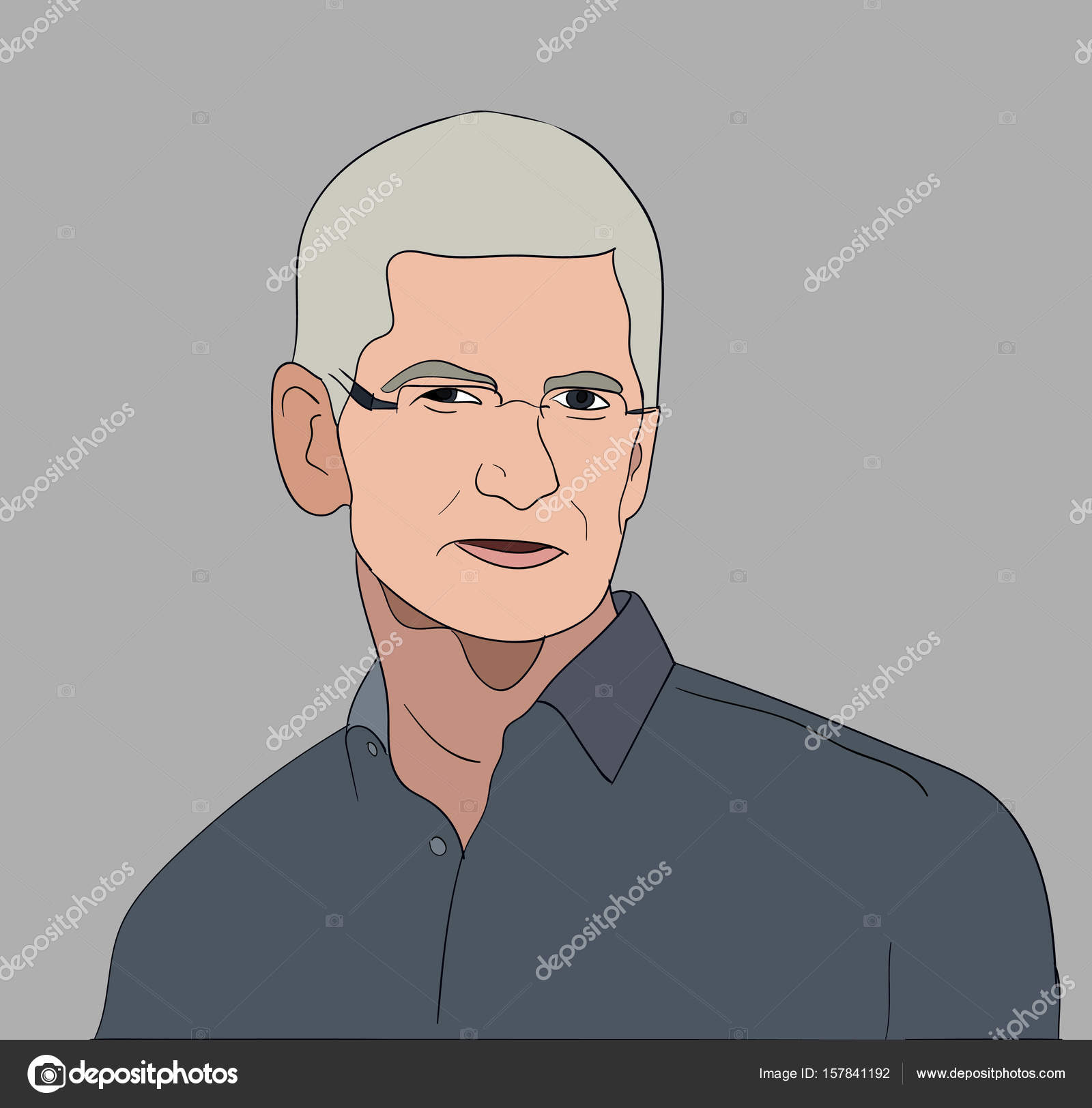 June, 2017: Apple Executive CEO Tim Cook vector portrait Stock Vector Image  by ©dima4to@ #157841192