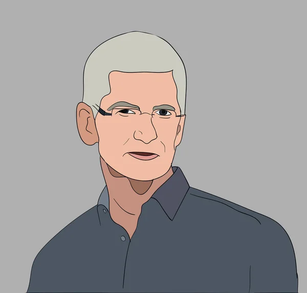 Haziran, 2017: Apple icra CEO'su Tim Cook vektör portre