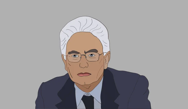 2017 이탈리아의 정치인 변호사 서지오 2015 초상화 이탈리아의 대통령 — 스톡 벡터