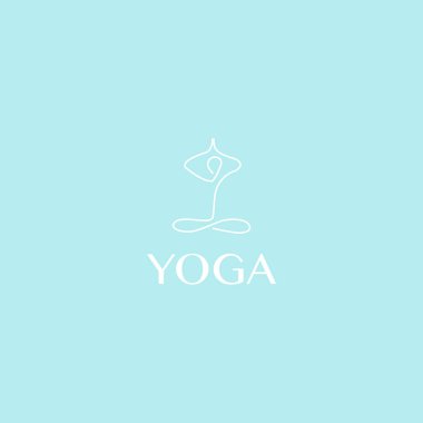 Yoga logosu soyut tasarım şablonu doğrusal sağlık spa meditasyon armoni logoti