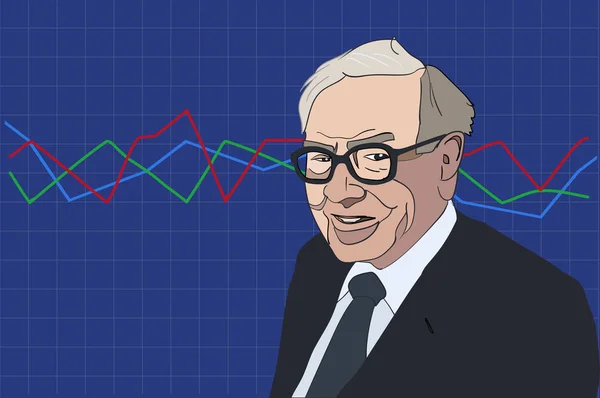 Lipca 2017 Słynnego Inwestora Ekonomista Warren Buffett Prognozy Zapasów Indeks — Wektor stockowy