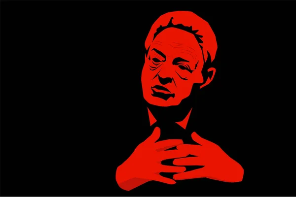 Déc. 2019 - États-Unis. Investisseur célèbre et philanthrope George Soros — Image vectorielle