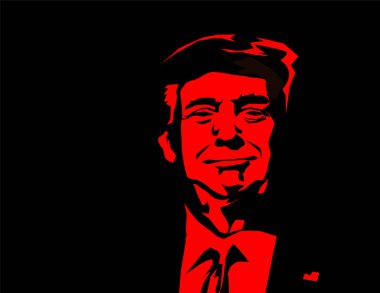 WASHINGTON D.C. USA - Dec, 2019: Vector illustration of American president, Donald Trump. US President Trump on dark background.
