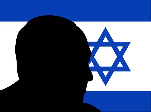 Israel - Mar, 2020: Prime Minister Benjamin Netanyahu vector illustration portrait — Stok Vektör