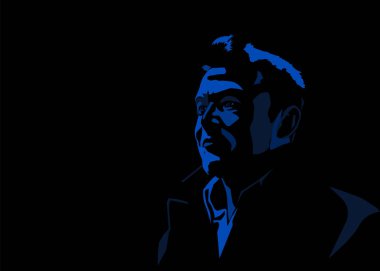 San Francisco / USA - Mar, 2020: Elon Musk, SpaceX 'in CEO' su, Tesla 'nın kurucusu. Meşhur bir girişimci. Vektör portresi çizimi.