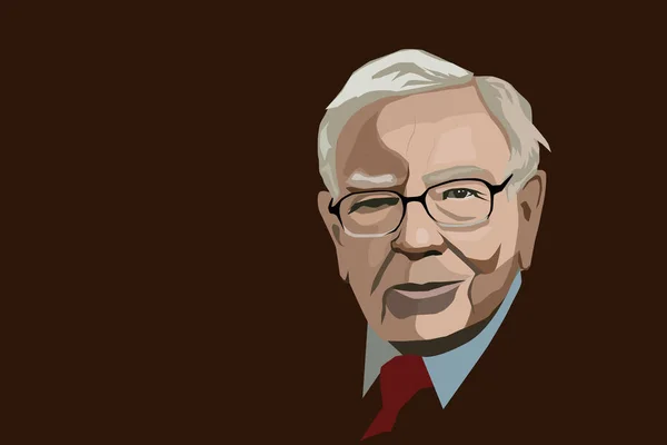 Mar 2020 Investor Economist Warren Buffett Forecasts Stocks Maket Changes — Vector de stock