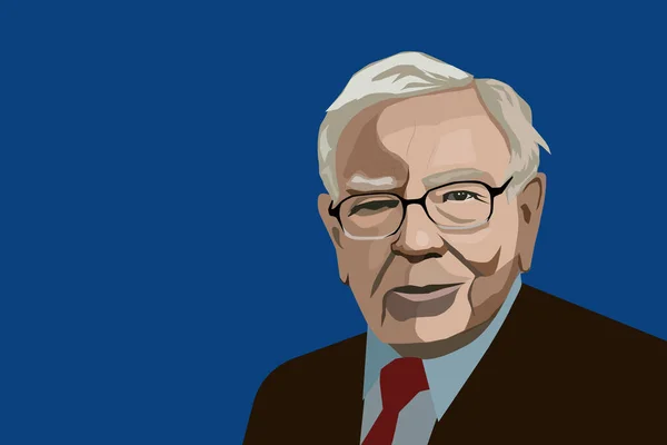 Mar 2020 Investor Economist Warren Buffett Forecasts Stocks Maket Changes — Stock Vector
