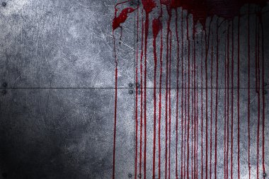 8 ayarlayın. Kanlı metal duvar