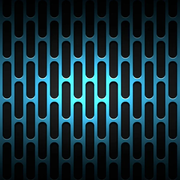 Set 8 blaue Kohlefasernetze auf schwarzer Metallplatte — Stockfoto