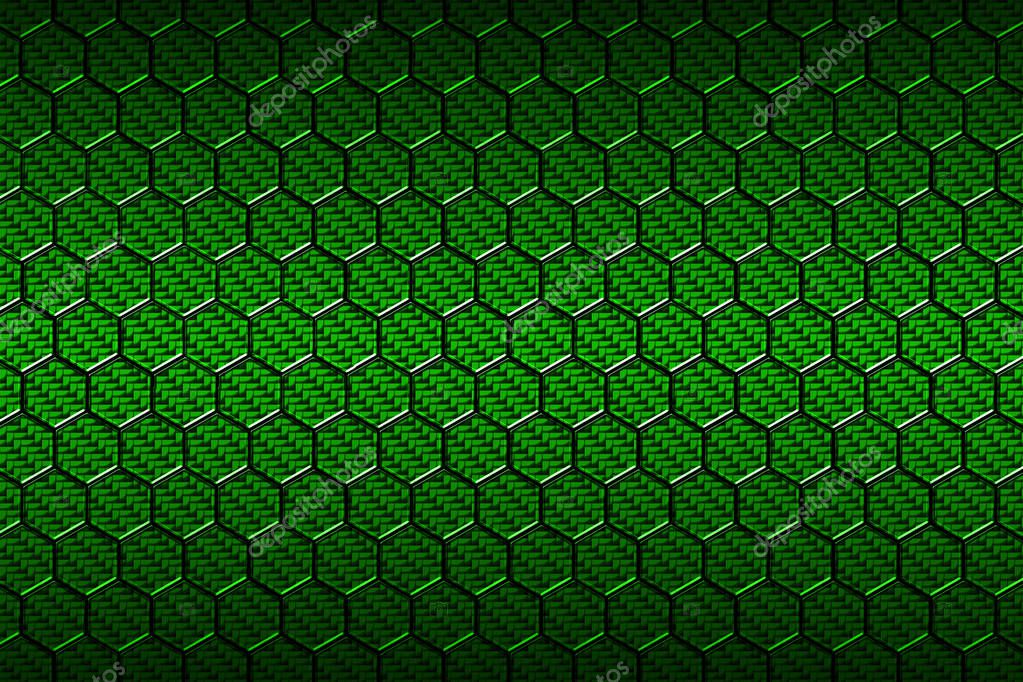 Green carbon fiber hexagon pattern. ??? Stock Photo ?? koo 146237859