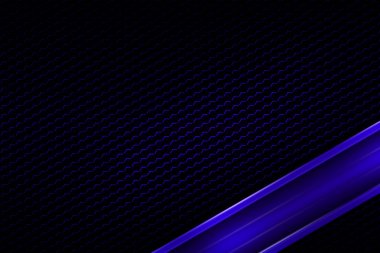 Siyah karbon fiber altıgen mavi afiş.