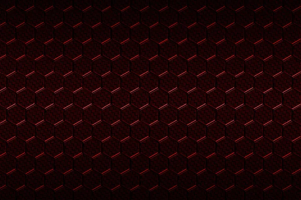 Czerwony włókna węglowego Sześciokątny wzór. — Zdjęcie stockowe