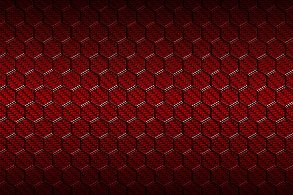 red carbon fiber hexagon pattern.