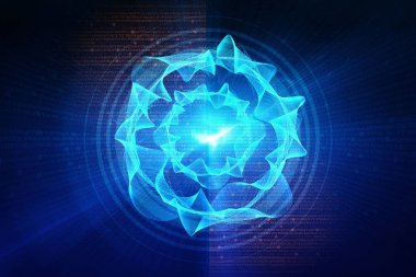 Mavi dairesel parlaklık dalga. bilim-kurgu veya oyun arka plan.