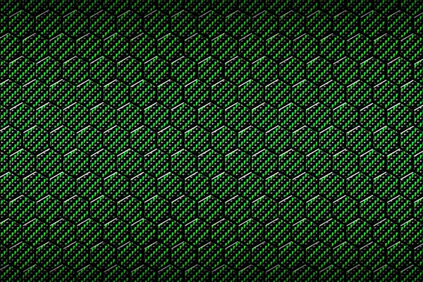 green carbon fiber hexagon pattern.