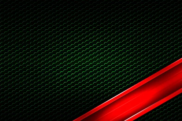 red banner on green carbon fiber hexagon.