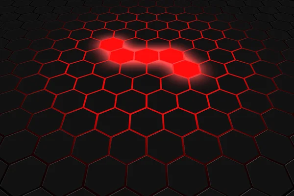 Röd hexagon bakgrund och textur. — Stockfoto