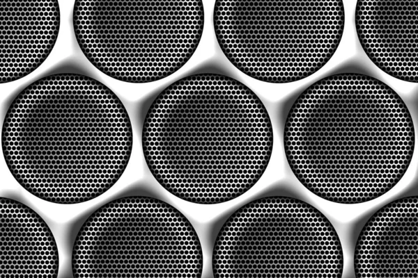 white and black cell metal background and texture. 3d illustrati