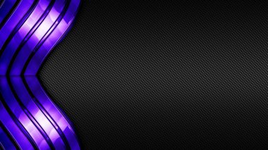 mor ve siyah parlak metal arka plan ve karbon fiber doku