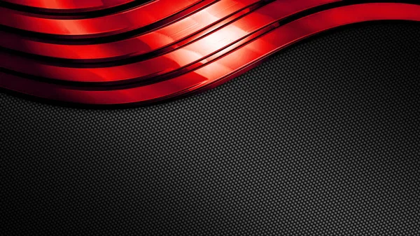 Fundo de metal vermelho e preto brilhante e textura de fibra de carbono . — Fotografia de Stock