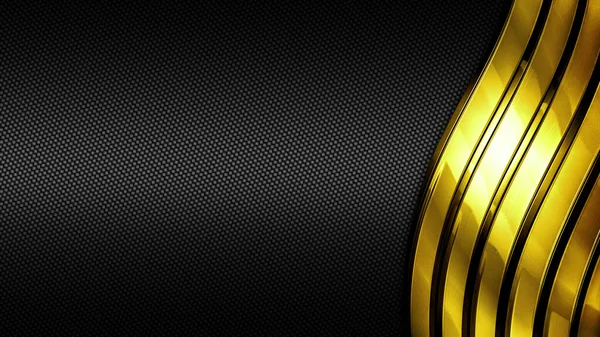 yellow gold and black shiny metal background and carbon fiber te