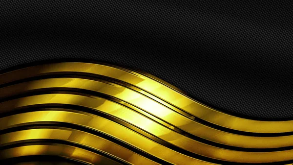Oro amarillo y negro brillante fondo de metal y fibra de carbono te — Foto de Stock