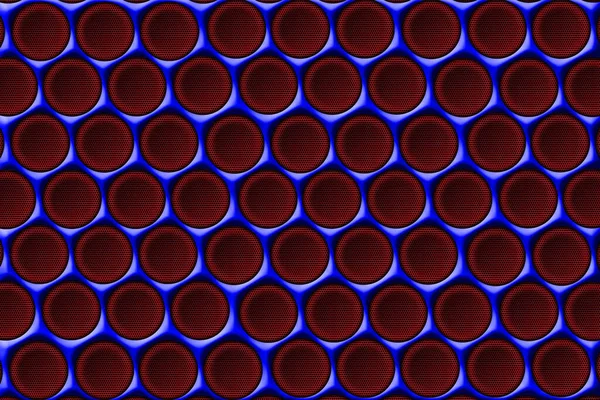 red and blue cell metal background and texture. 3d illustration