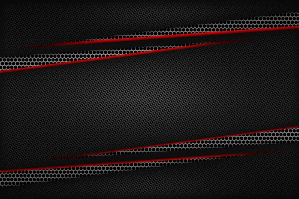 Czerwone i czarne włókno węglowe. dwukolorowe tło metalowe i textur — Zdjęcie stockowe