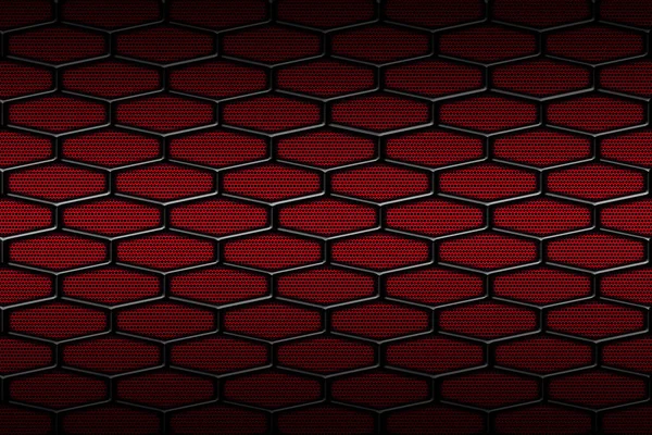 Red and black cell metal background and texture. 3d illustration — Stock Photo, Image