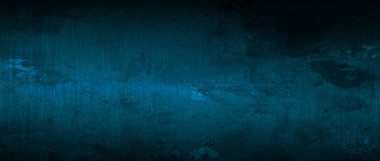 Mavi ve siyah çizik metal arka plan ve doku. Çizim. aşırı geniş ekran oranı.