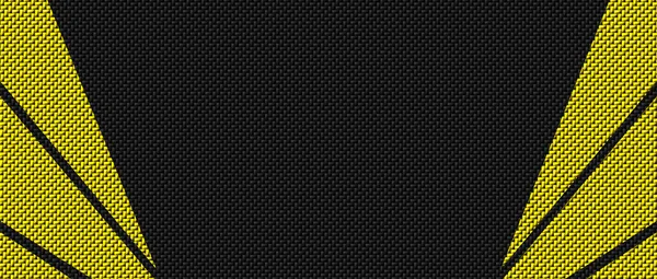 Yellow Black Carbon Fibre Background Texture Illustration Extreme Widescreen Website — Stock Photo, Image