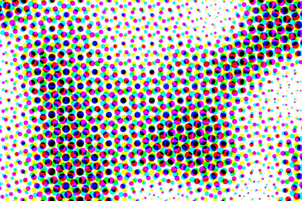 black red blue and white halftone pattern. colorful halftone background and texture. illustration. 