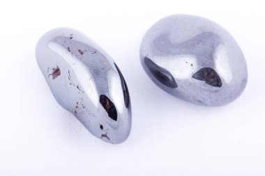 Makro taş maden hematit beyaz arka plan