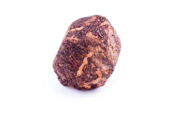 Macro stone mineral Garnet against white background — Stock Photo, Image
