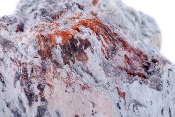 Macro pedra mineral Cobre sobre fundo branco — Fotografia de Stock