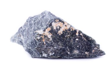 Beyaz arka plan üzerinde makro mineral taş Dumortierite