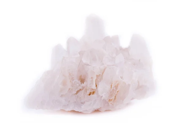 Beyaz bir backgro üzerinde makro Mineral taş Rock kristal (elmas taklidi) — Stok fotoğraf